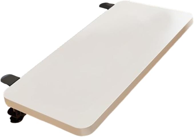 Desk Extension Shelf Board, Keyboard Tray Folding for Computer Table for Home Office Easy Installation Wrist Support, White