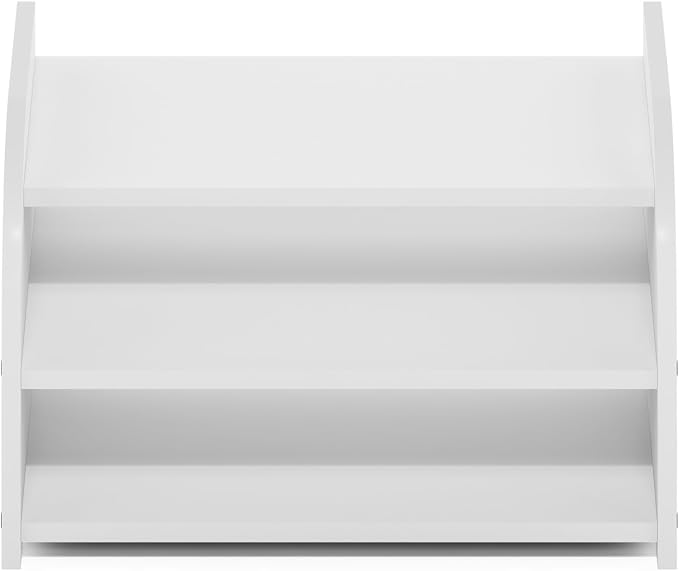 Furinno Classic Desk Organizers and Accessories, 3-Tier Monitor Riser, Office Organization, Desk Top Book Shelf, for Office Supplies, Desk Accessories, White