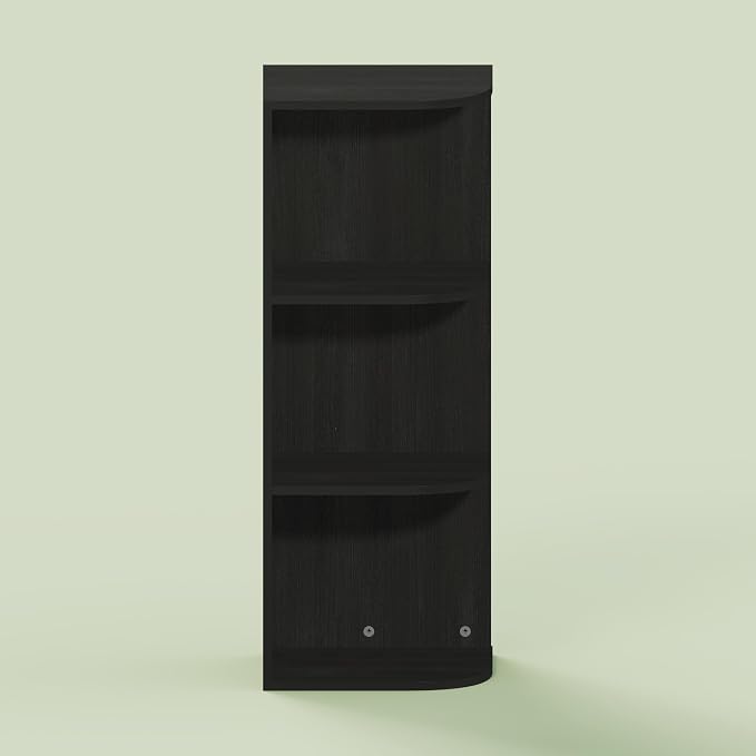 Hagen 3 Tier Organizer Bookcase, Bookshelf, Cube Storage, for Living Room, Home Office, Black Oak