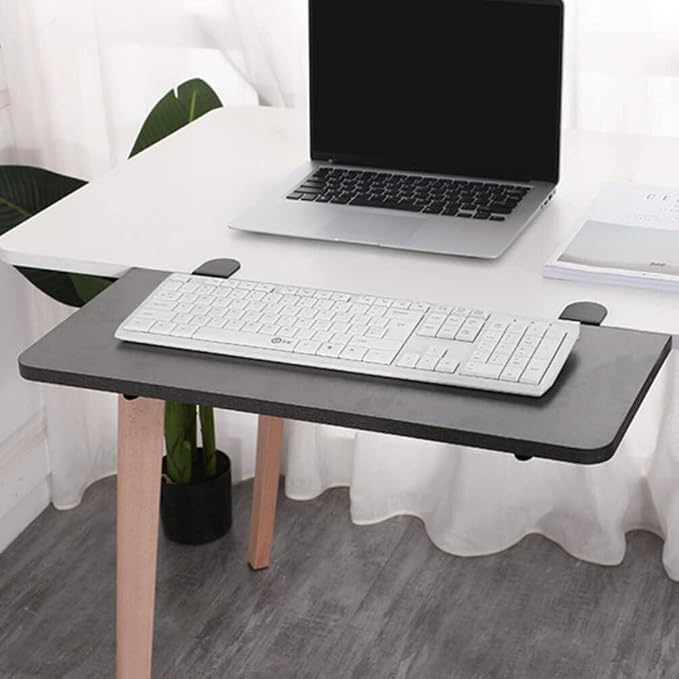 Table for Plate Folding Computer Extension Desk Iron Holder Support Spacer Foldable Bracket Extender Keyboard Rack Folding Shelf Brackets with 3 Inch Desk Clamp, Countertop Extension Fold Down