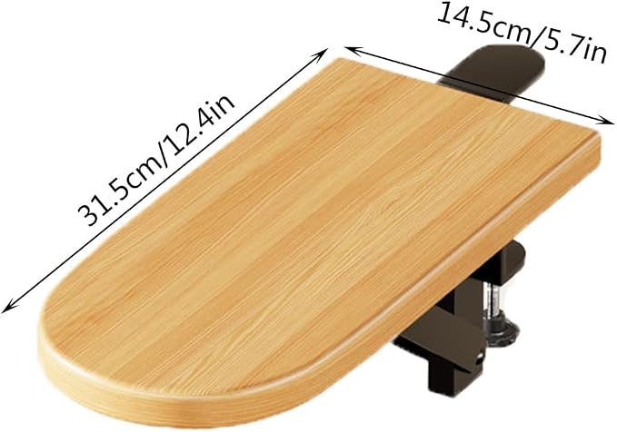 Clamp on Desk Extender Tray no Drilling Needed, Ergonomic Desk Extension 90° Foldable for Office, Home Table Extender for Desk(B)