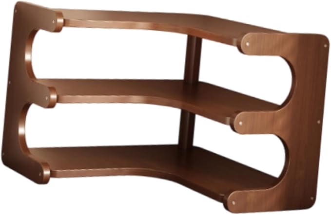 Corner Desk Organizer Desktop Corner Organizer Shelf Desk Organizer Rack Cup Organizer Rack Efficient Wooden Suitable for Kitchen Office Home, 35x35x31cm