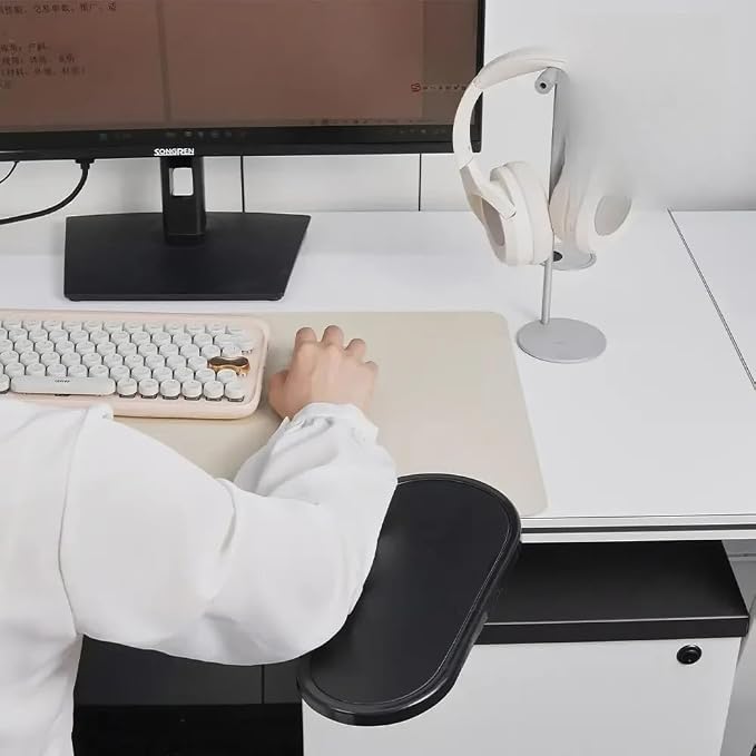 Ouliget Arm Rest Support for Desk,180° Rotating Adjustable Computer Desk Armrest Extender,Desk Arm Wrist Rest Shelf Ergonomic Fatigue Relief Arm Rest