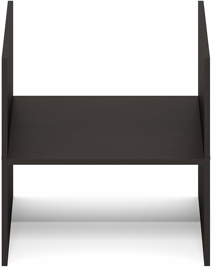 Furinno Cubicle Cube Insert, H-Shelf Cube Organizer, 2-Tier Shelf Accessory, Fits into Furinno Triple Thick Cubes, IKEA Kallax, for Organizers and Storage, Black Dark Oak