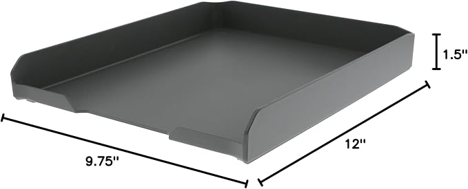 Bostitch Office Konnect™ Letter Tray, Fits 9.75" x 12" Sized Documents, Gray
