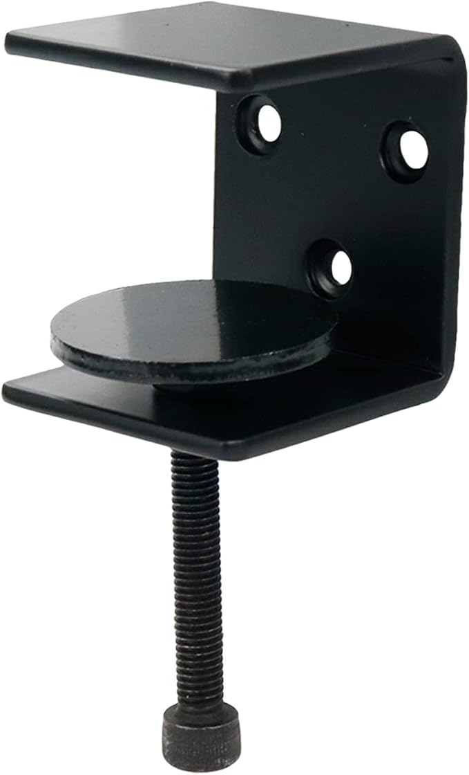2PCS Adjustable C-Clamp Bracket Clamp Iron Heavy Duty Mount Desk Partition Clamp, with Wide Jaw Openings for DIY Open Shelf Brackets, include Screws