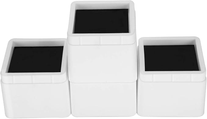 BTSD-home Bed Risers 3 Inch Heavy Duty Stackable Furniture Risers for Sofas Table Couch Chair Bed Raisers Set of 4 White
