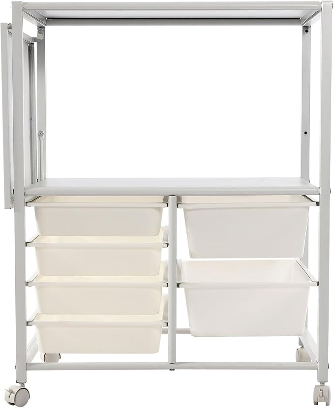 Storage Shelf Cart, Rolling Food Cart Bar Cart for Home Kitchen, Storage Organizer Shelf Cart with 6 Drawers