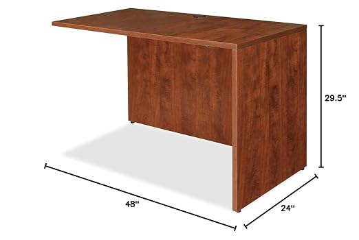 Lorell Essentials Series Return Shell - 47.3" x 23.6" x 29.5" - Finish: Cherry, Laminate - Grommet, Modesty Panel