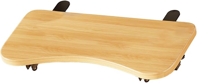 Desktop Extension Tray, Side Table, Workstation Organizer, Foldable and Space-Saving Multifunctional Table, Wood 2 Clamp, 52cmx24cm