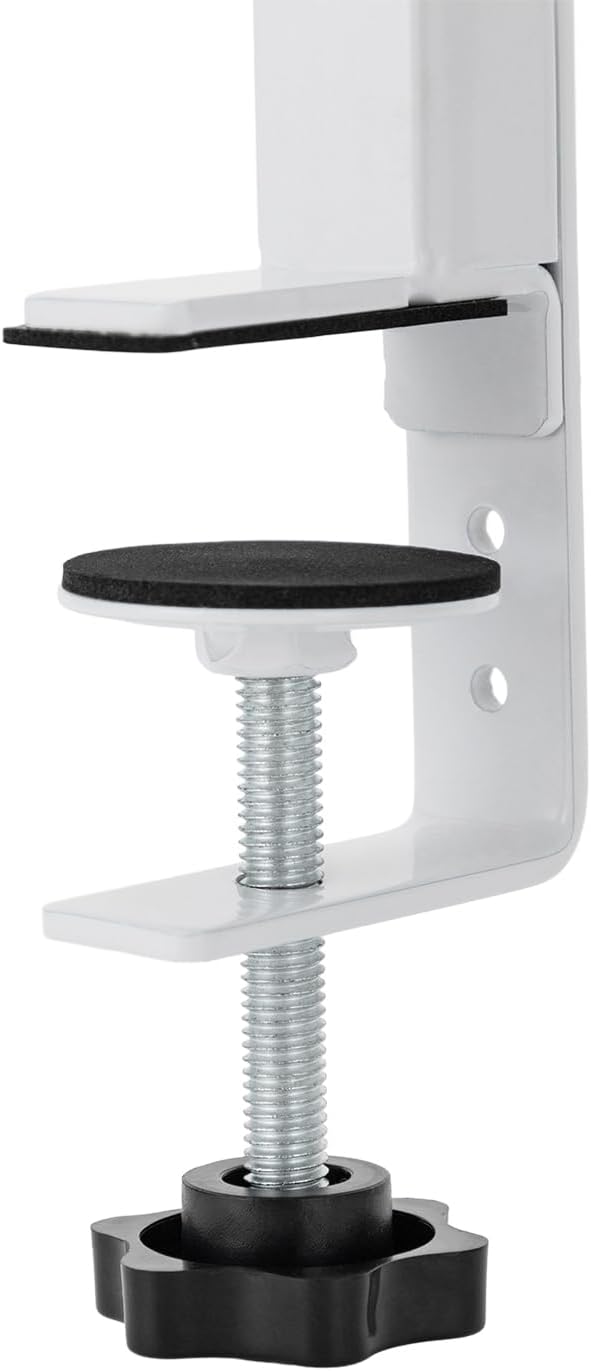 CNCEST Clamp-on Desk Shelf, Clip-on Desk Shelf, 2-Tier Shelving with Adjustable Storage Tray (White-17.32x15.47x6.in)