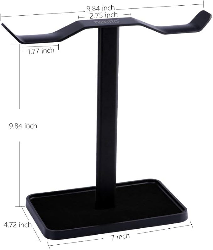 Avantree Neetto HS908 - Dual Headphones Stand for Desk, Aluminum Alloy & Metal Gaming Headsets Holder Hanger