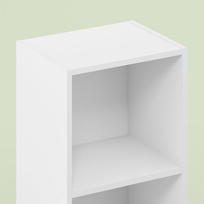 Hagen 2-Tier Open Shelf Storage Organizer, Bookcase, Bookshelf, for Living Room and Home Office, White