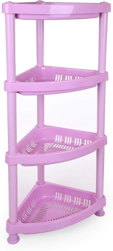 Mintra Home Light Duty Plastic Storage Racks (Corner Rack, Lavender)