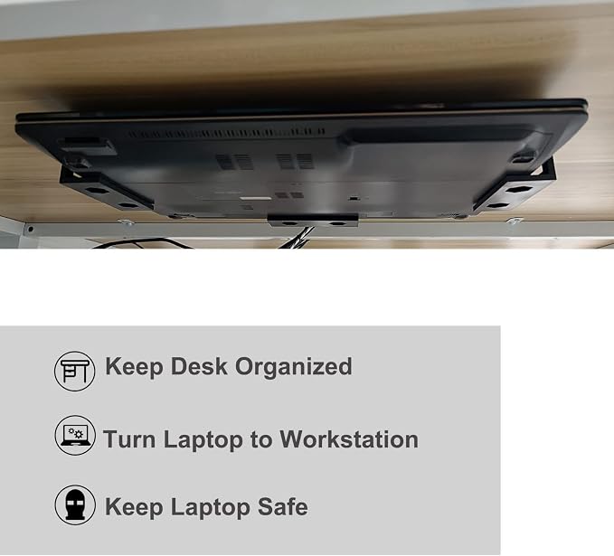 PIAOLGYI 3 Pcs Plastic Under Desk Laptop Holder Mount with Screw,Under Desk Laptop Mount Bracket,Add On Under Table Laptop/Keyboard Storage(3 Pcs)