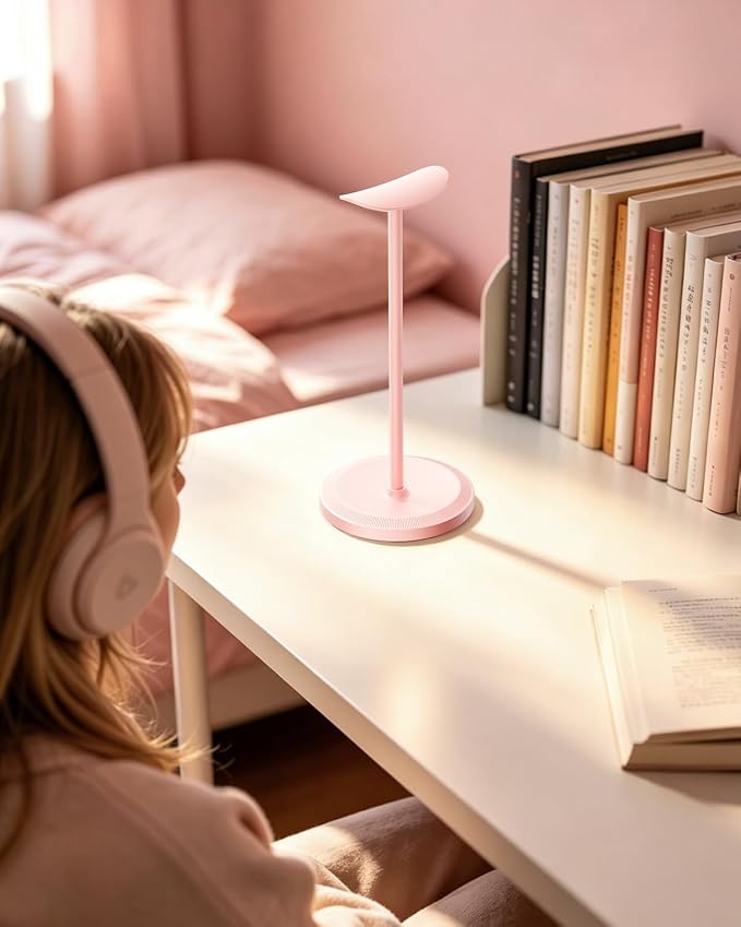 Headphone Stand, Desktop Headset Holder, Pink | Earphone Stand, Gaming Headphone Hanger, Enlarged Headrest Heavy Base, Office Desk Accessories for All Headphones Size