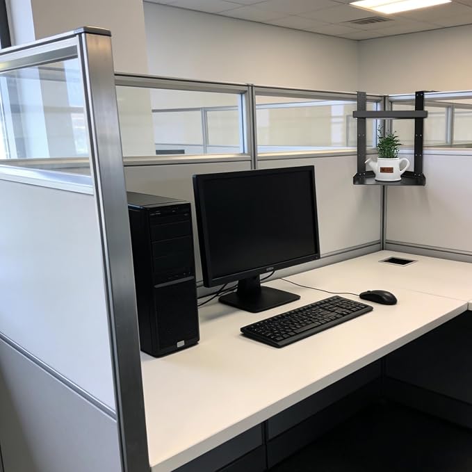 6in Office Cubicle Corner Shelf with Hooks Adjustable More Holes for Greater Durability & Thickness Cubicle Shelf Hanging