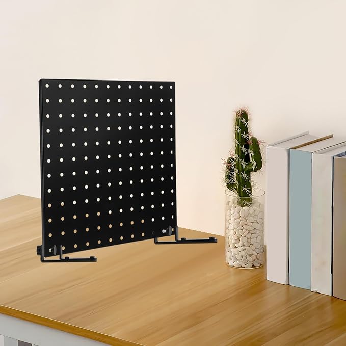 NUOBESTY 1 Pair Black T-Shaped Metal Pegboard Holder for Desk Edge Mounting Table Pegboard Display Brackets Work from Home Accessories