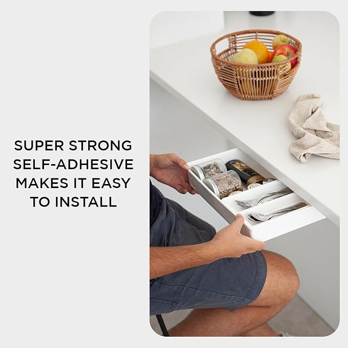 GAROOD Under Desk Drawer, Slide out Hidden Desk Drawers Organizer, Self-adhesive drawer for office/classroom/home 13.3'' x 10.02'' x 2.8’’ (White)