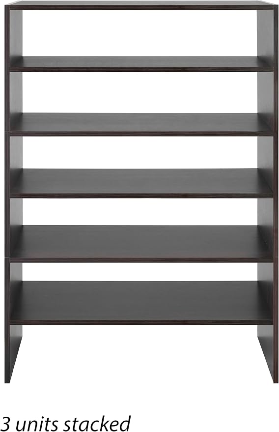 Whitmor Stackable 31" Extra Wide 2-Shelf Storage Organizer, Espresso,2 Pack