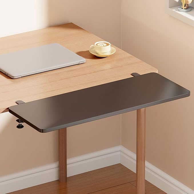 Desk Extender Tray,Clamp-on Kitchen Table Extender Extension Baffle, Removable Foldable Sturdy Support Ergonomic Desk Extender,for Home Office Desktop Extension(Black,(L*W)19.6*10in/50*25cm)