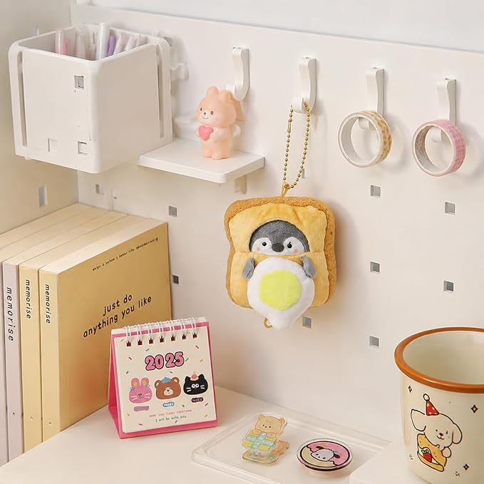 Corner Organizer Pegboard Organizer, White Desktop Storage Shelf, Small Desk Shelf for Home Office, Vertical Desk Storage, Corner Pegboard Shelf - Upgrad (#0143)