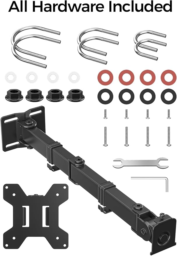 suptek Single Monitor Arm for Desk Mount Stand,Adjustable Monitor Arm for 13 to 32 inch Screen,Load Capacity 22lbs, Pole Adjustable Supports 0.8-2.4 Inch, VESA 75/100mm Black(MD6DBG)