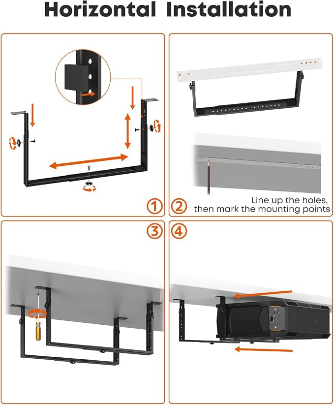 PUTORSEN Under Desk PC Mount for Full/Mid-Tower Cases - Vertical/Horizontal CPU Holder up to 77 lbs, Space-Saving Computer Rack for ATX/Micro-ATX (Black)