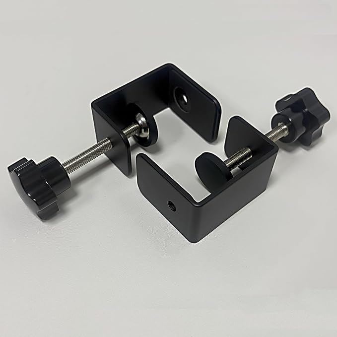 2-Pack Heavy Duty Adjustable C-Clamp with M14 Stud Mount - Steel Desk Clamp for Lamp, Microphone, Light Poles & Table | Multi-Purpose Clamps for Secure Mounting