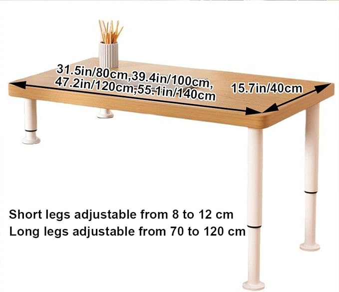 Work Desk Extension Table,Adjustable Home Desk,Height Adjustable,for Bay Window,Home Office Desks for Bedroom,for Writing,Executive,Study,Work(Wood,140 * 40cm/55 * 16in)