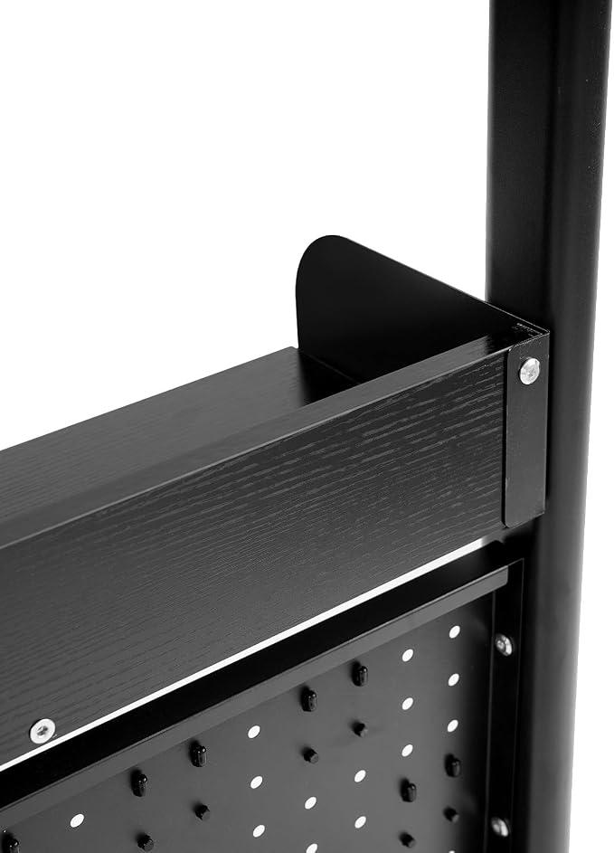 Clamp On Desk Organizer Shelf, Pegboard Multipurpose Countertop Desk Hutch, Desktop Bookshelf Bookcase Storage Shelves for Home Office Dorm Gaming Desk (Black)