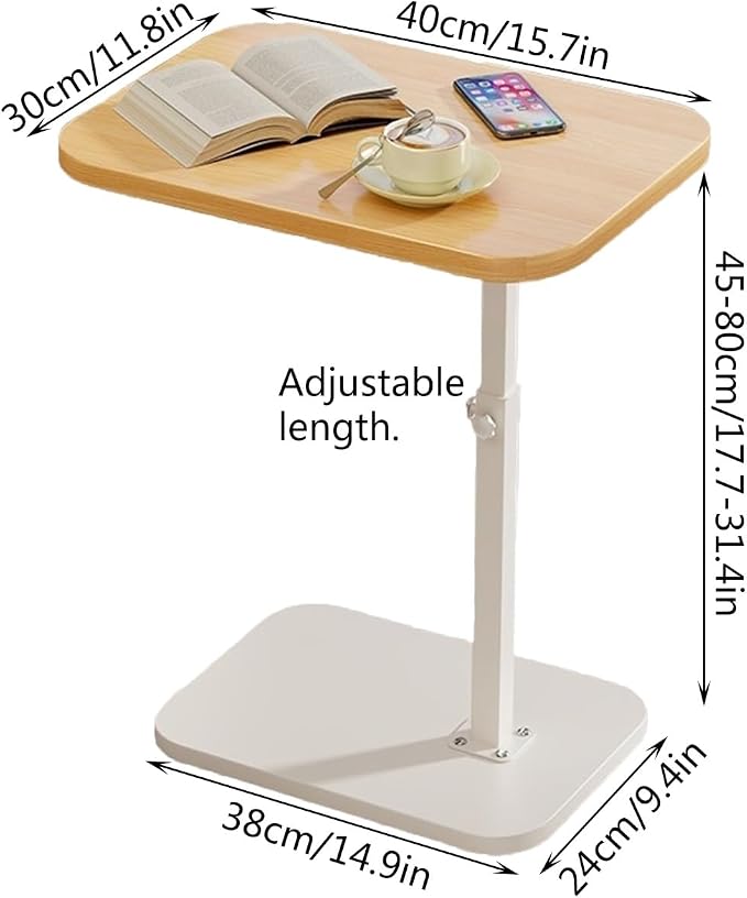 Floor-Standing Desk Extender Tray Movable, Height-Adjustable Desk Extension for Living Room, Bedroom Table Extender for Desk(B)