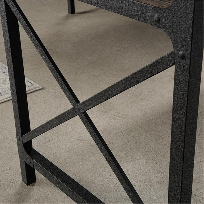 Sauder Foundry Road Engineered Wood/Metal 42" Desk Return in Carbon Oak