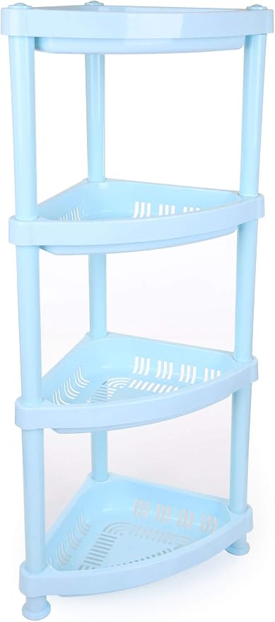 Mintra Home Light Duty Plastic Storage Racks (Corner Rack, Powder Blue)
