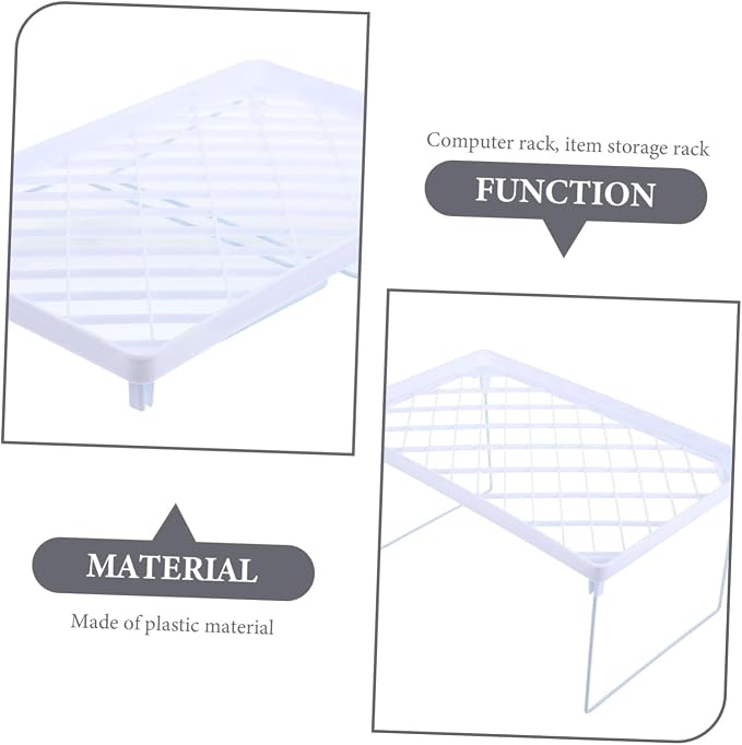 Simple Storage Rack Large White Desktop Sundries Organizer with Strong Legs -Slip Feet and Vertical Compartments for Office and Home Use