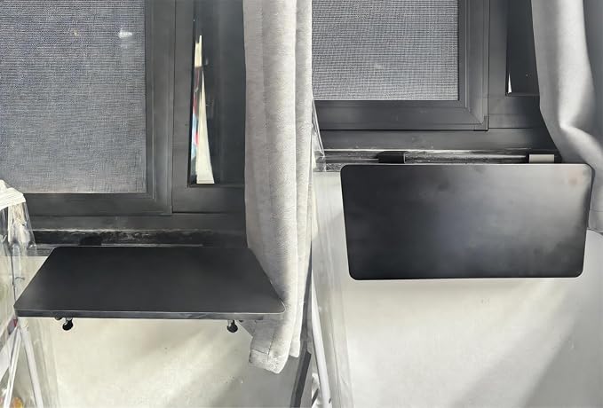 Foldable Small Window Sill Extender Clamp, Removable Desk Extension Shelf, Compact Countertop for Work & Study, Space-Saving Organizer White 17.5x25cm(6 7/8x9 7/8")