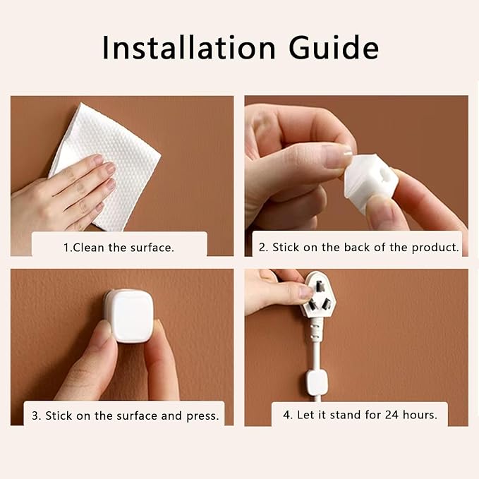 IFNOW 6 Pack Magnetic Cable Clips Cord Organizer Black Self Adhesive Cord Holder Under Desk Cable Management for Home, Office, Car,Desk, Nightstand