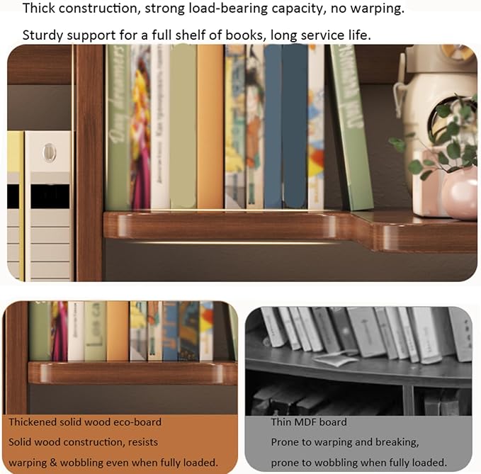 Corner Desk Bookshelf with Cabinet,Study/Working Tabletop Corner Storage Rack, Suitable for Home Office, Dorm (Wood 50cm(19.7")*30cm(11.8"))