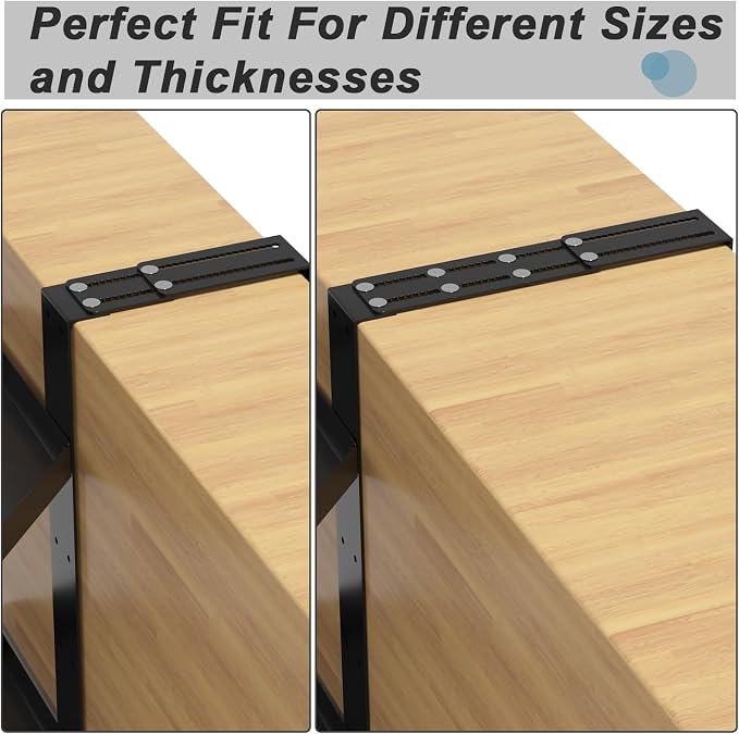 6 Pcs Cubicle Shelf Hanger Extenders - Desk Shelf Extension Fit for Office Workstation Width Extension, Metal Cubicle Storage Hangers Expanders for Office Organization (Black)