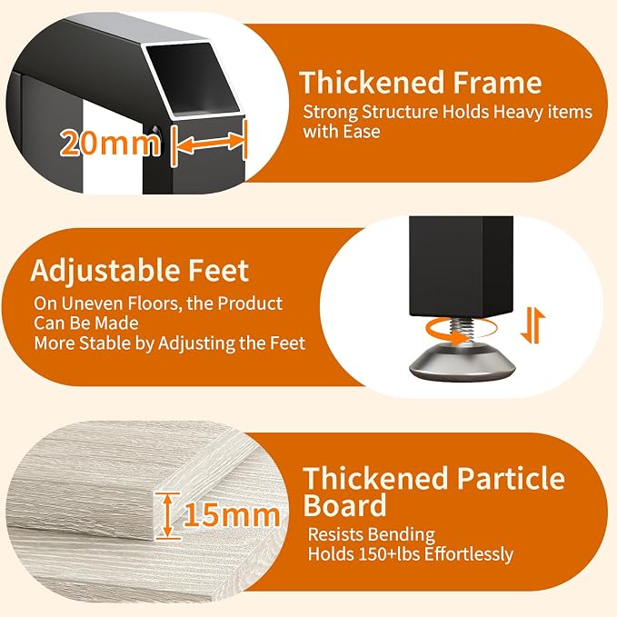 METYERRY 4-Tier Corner Printer Stand, Printer Table with Built-in Power Outlet and LED Lights, Multipurpose Corner Table with Grid Storage Shelf for Home and Office, Greige