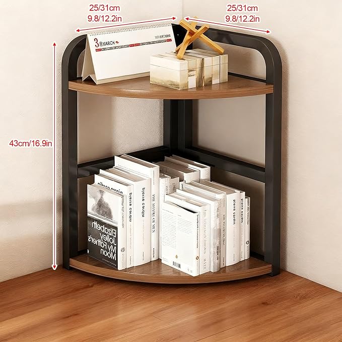 White、 Black Corner Desk Organizer, Desk Shelf Organizer,desktop Organization, Mini Shelf,2-tier, 3-tier Office Shelf For Office, Dormitory, Home, Kitchen(Black,16.9x9.8x9.8in)