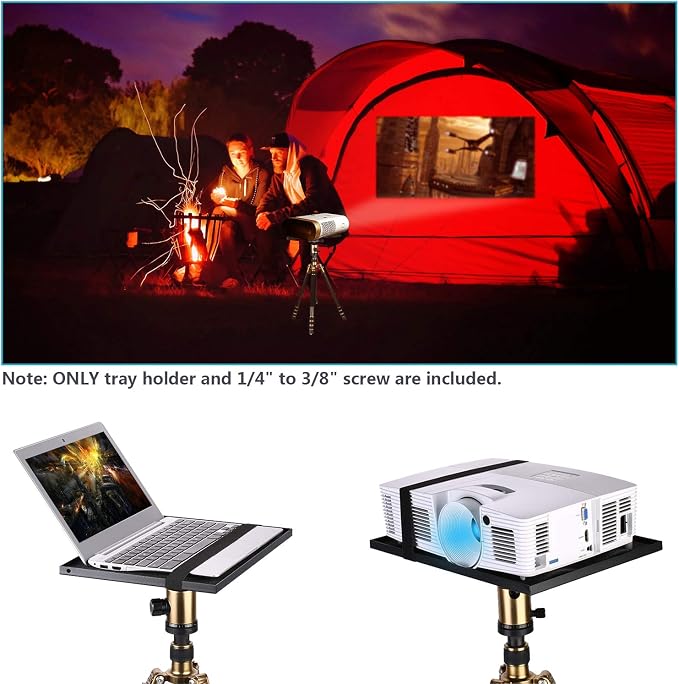 Neewer Laptop Notebook Pallet Projector Tray Holder for 1/4 to 3/8 inches Screw Tripod Stand Mount Use in Stage Meeting Rooms Outdoor Lecture Halls (Tripod Stand Not Included)(34 * 24 * 1.3cm)