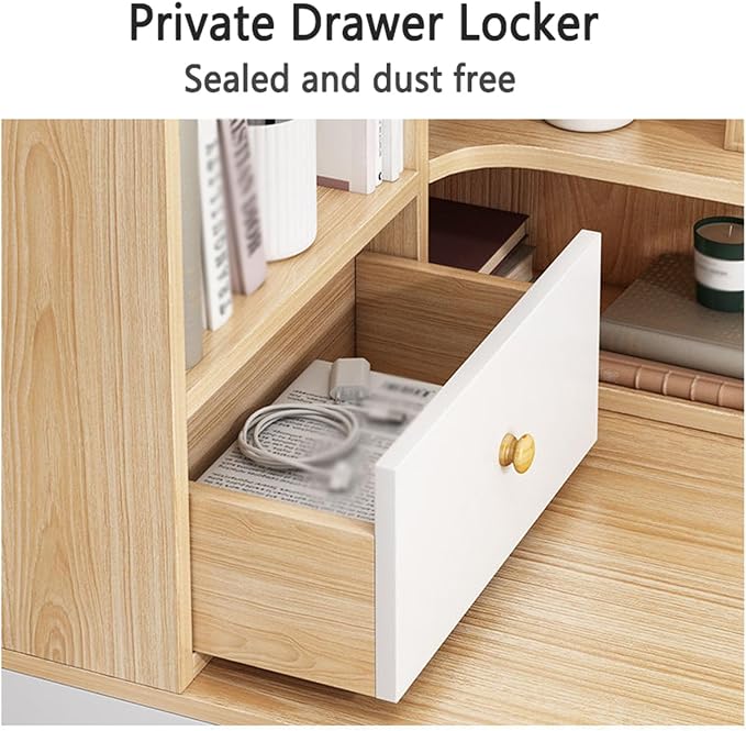 Stylish Corner Desk Nizers*Multi-Function Shelves Wooden Bookshelf for Office Bedroom Kitchen Living Room-Space-Saving Storage Solution..A-white-70CM