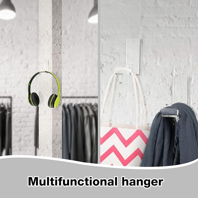 Weewooday 4 Pieces Headphone Hanger Headset Stand Holder Adhesive Wall Mount Headphone Hook for Desk Acrylic Gaming Earphones Hanger with Glues for Earphone Controller(Clear)