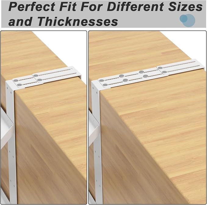 6 Pcs Cubicle Shelf Hanger Extenders - Desk Shelf Extension Fit for Office Workstation Width Extension, Metal Cubicle Storage Hangers Expanders for Office Organization (White)