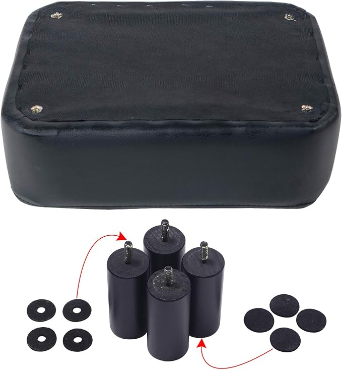 IBUYKE 16.54" Small Footstool, PU Faux Leather Step Stool, with Padded Seat Pine Wood Legs and Padded Rectangular Stool, for Bedroom, Black RF-BD210