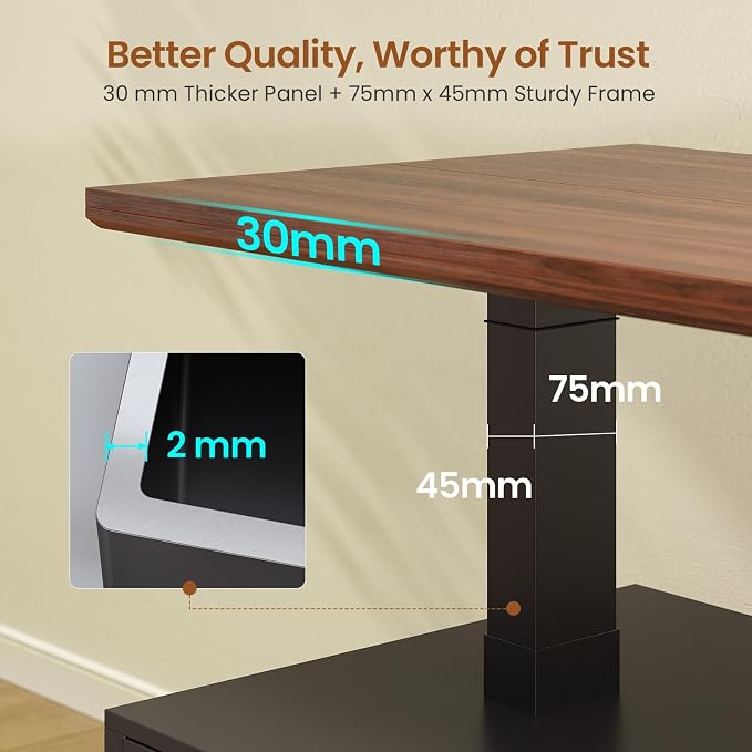 SEDETA Farmhouse Electric Standing Desk, 63" Height Adjustable Computer Desk with 3 Drawers, Storage Shelves, Power Outlets, Wood Home Office Stand up Desk for Work, Study, Writing, Black