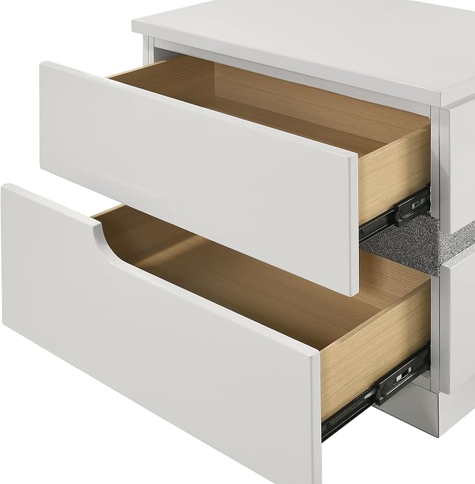 New Classic Furniture Paradox Wood 2-Drawer Nightstand, White