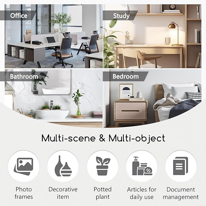 Jerry & Maggie Desktop Organizer Office Storage Rack Adjustable Wood Display Shelf Free Style Double H, Multi-Functional Mini Bookshelf for Desk Natural Stand (White/2 Pack)