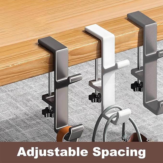 Headphone Stand - Aluminum Alloy Headphone Holder, Under Headset Stand for Desk Fit for PC Gaming Headset Hanger Hook Suitable for Office, Computer, Student Class Desk, Handmade Creator Table (Sliver)